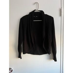 H&M Basic XS Womens Black Open Front Cardigan Sweater Layering Casual Work